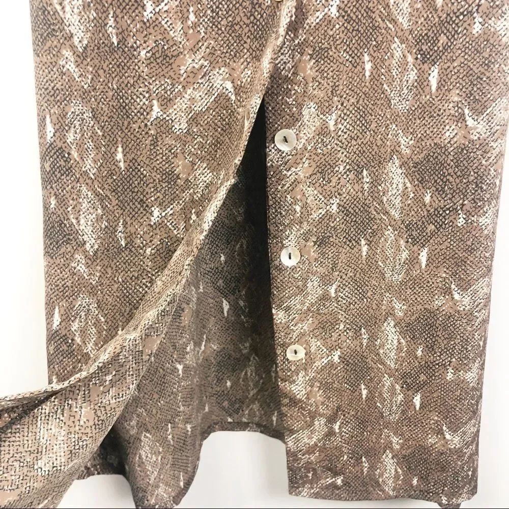 VOIR | Vintage Snakeskin Print Button Midi Dress M - Picture 5 of 8